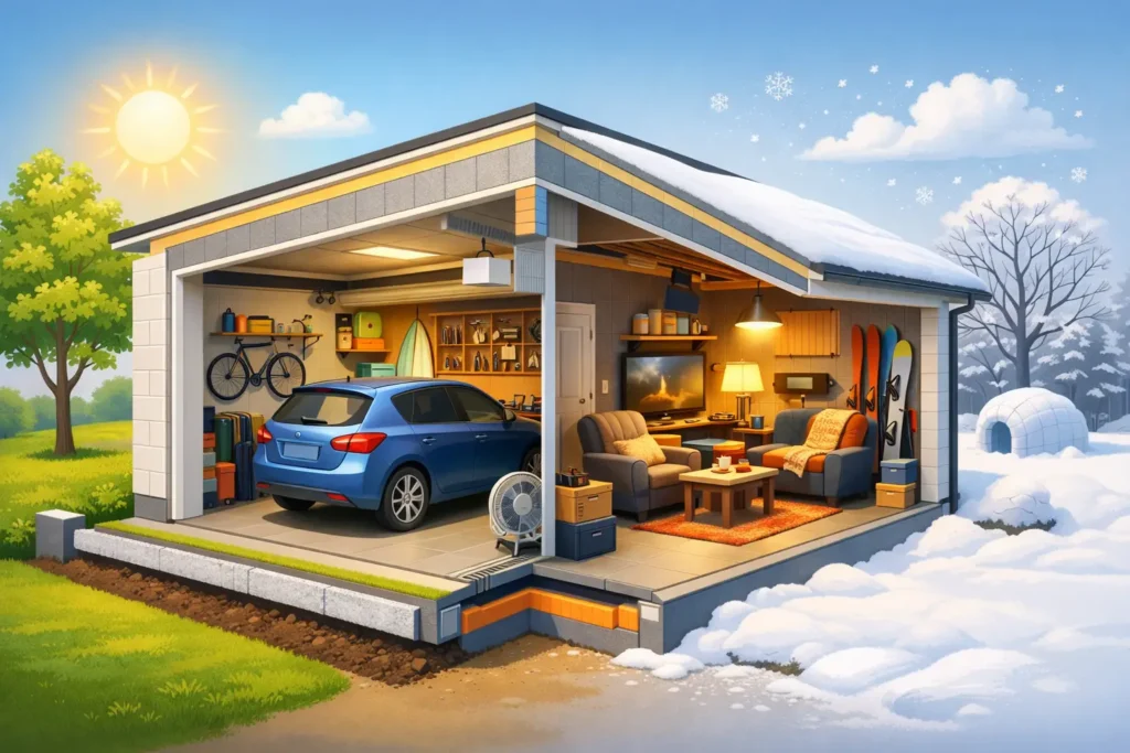 Isolierte Garage ganzjährig nutzen