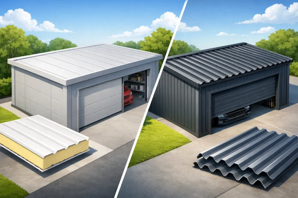 Sandwichplatten oder Trapzblech Garage?