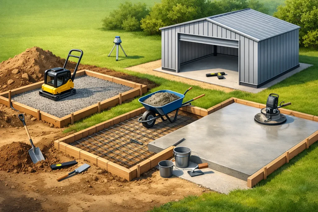 Fundament für Metallgarage vorbereiten richtig