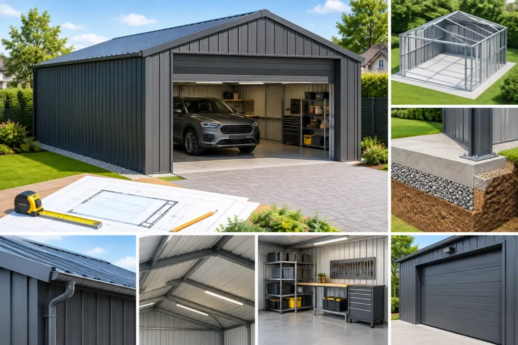 Blechgarage planen: Größe, Fundament und Ausstattung
