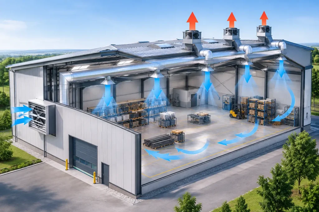 Stahlhalle Lüftung richtig planen und auslegen